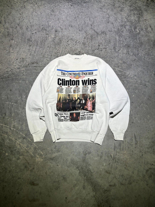 Vintage Cincinnati Enquirer “Clinton Wins” Crewneck