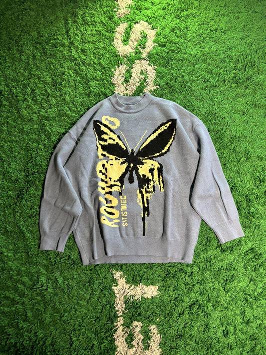 Vtg Japanese Style Butterfly Pullover