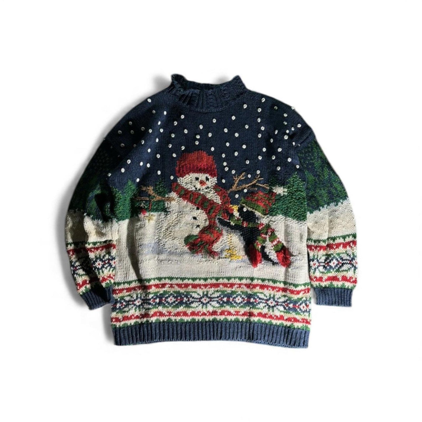 Vintage Christmas Snowman Pullover