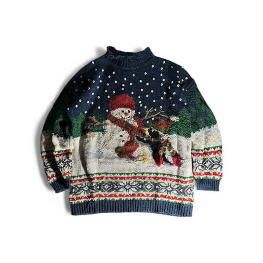 Vintage Christmas Snowman Pullover