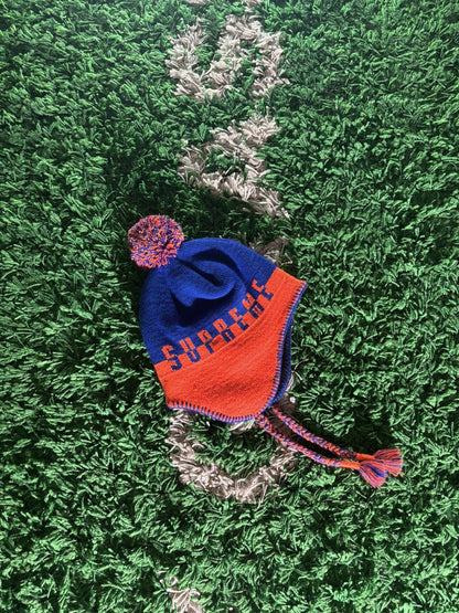 Supreme Split Logo Earflap Beanie