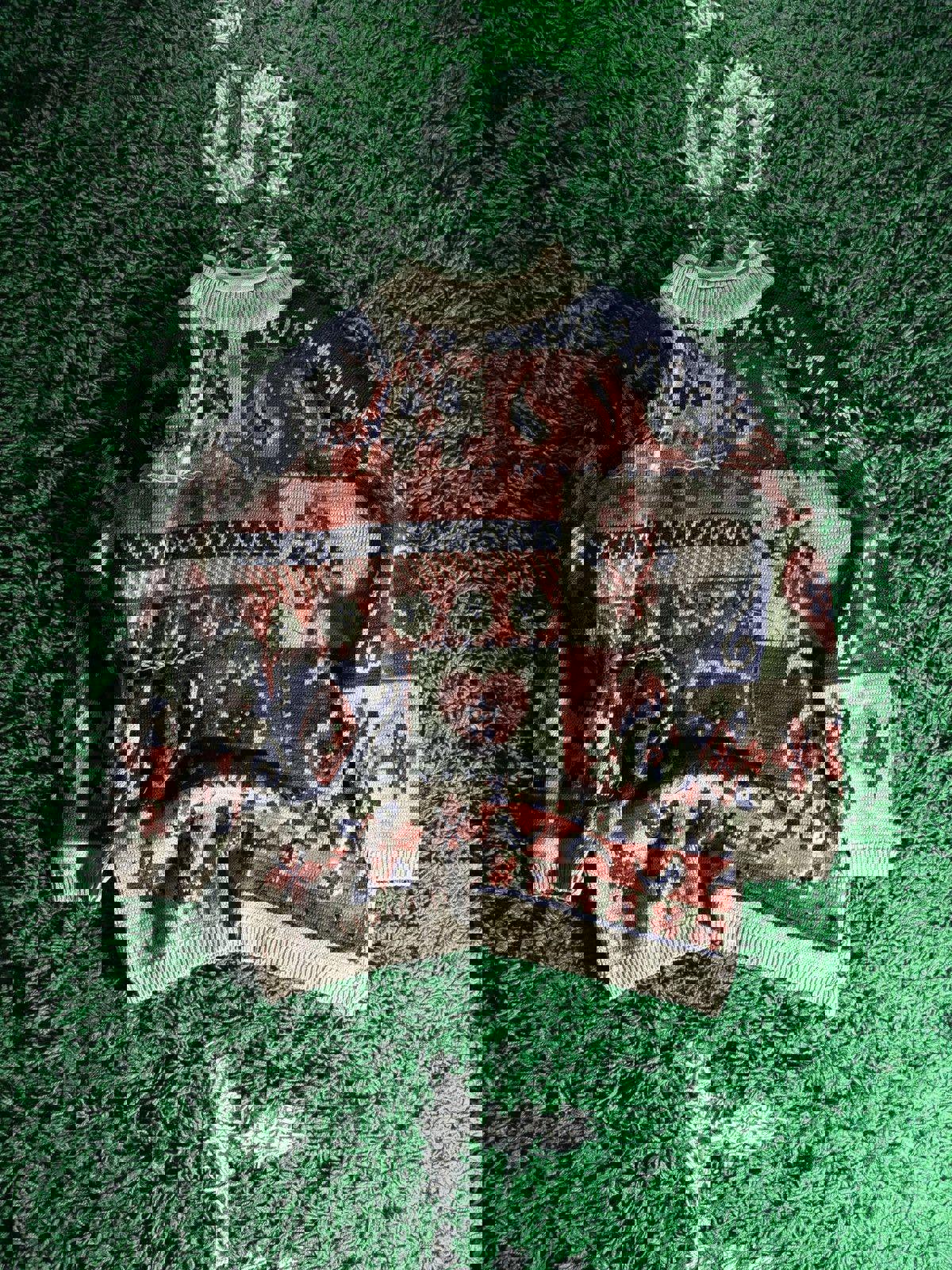 Vintage Abstract Hearts Pullover