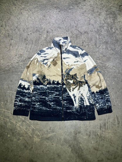 Vintage Atlas Wolf Fleece Zip-Up Jacket