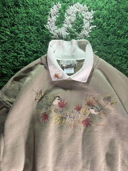 Vintage Orvis Jerzees Morning Sun Collared Pullover