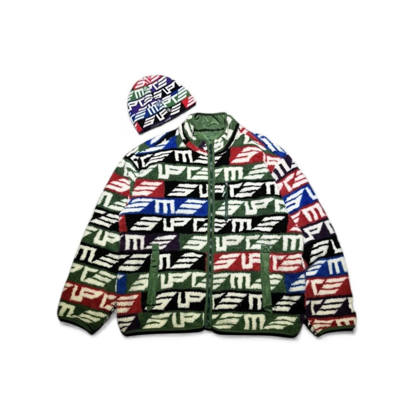 [SET] Supreme Multicolor Reversible Windstopper w/ Beanie