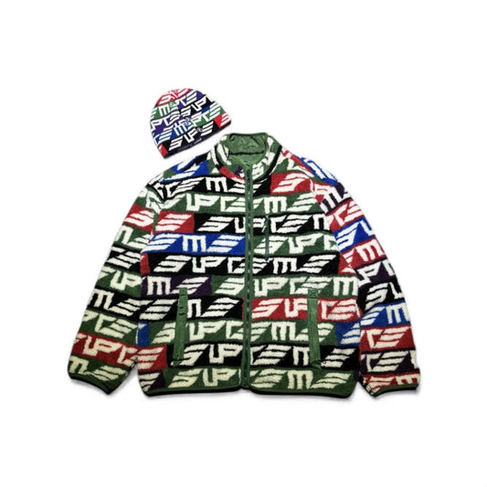 [SET] Supreme Multicolor Reversible Windstopper w/ Beanie