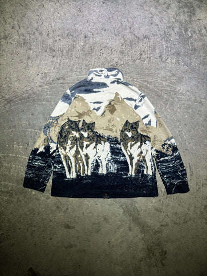 Vintage Atlas Wolf Fleece Zip-Up Jacket