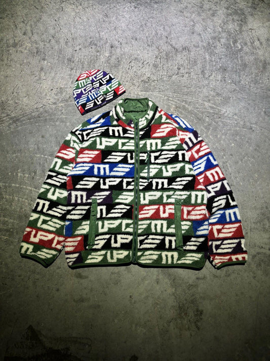 [SET] Supreme Multicolor Reversible Windstopper w/ Beanie