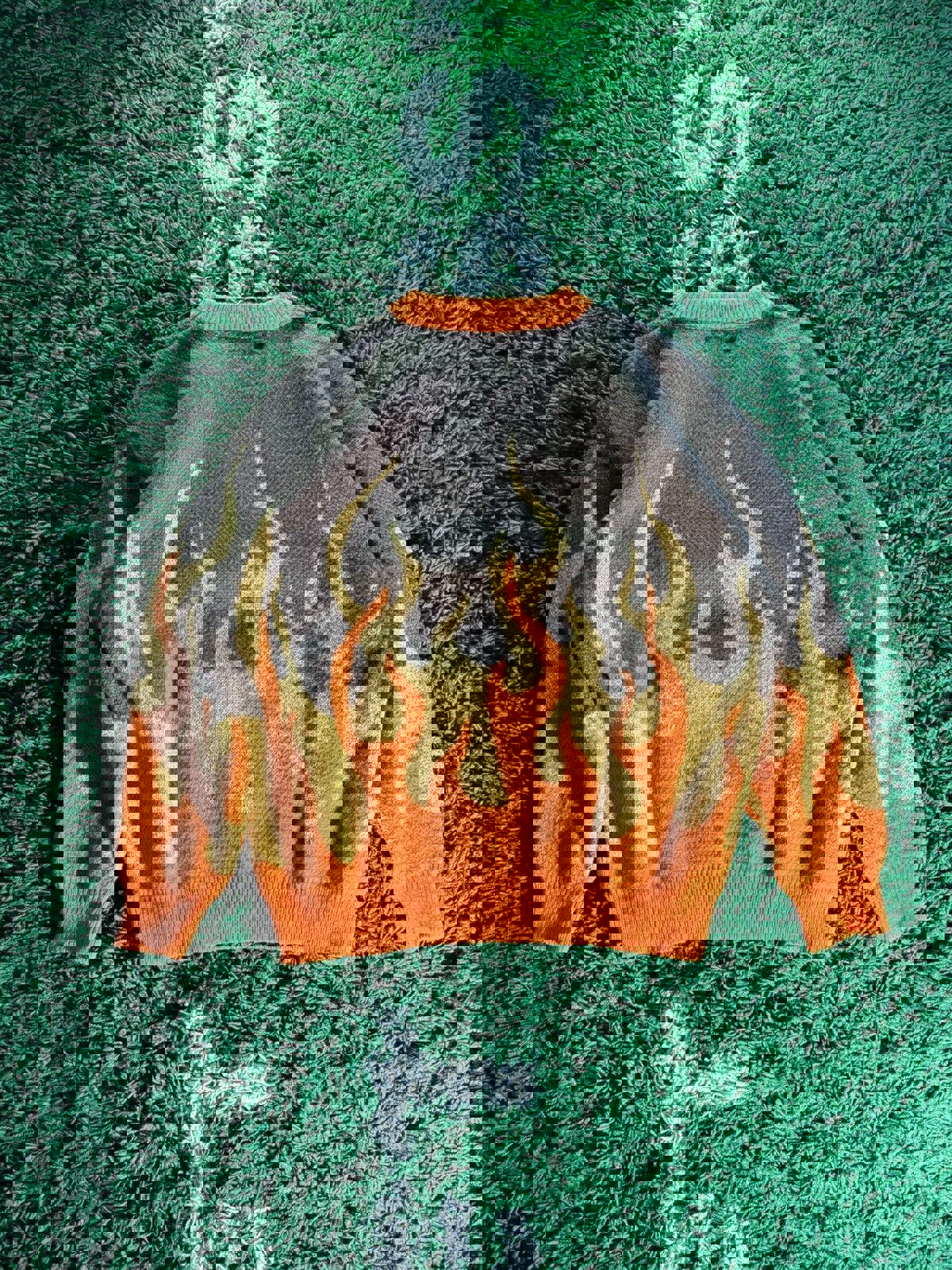 Vtg Japanese Style Flame Pullover