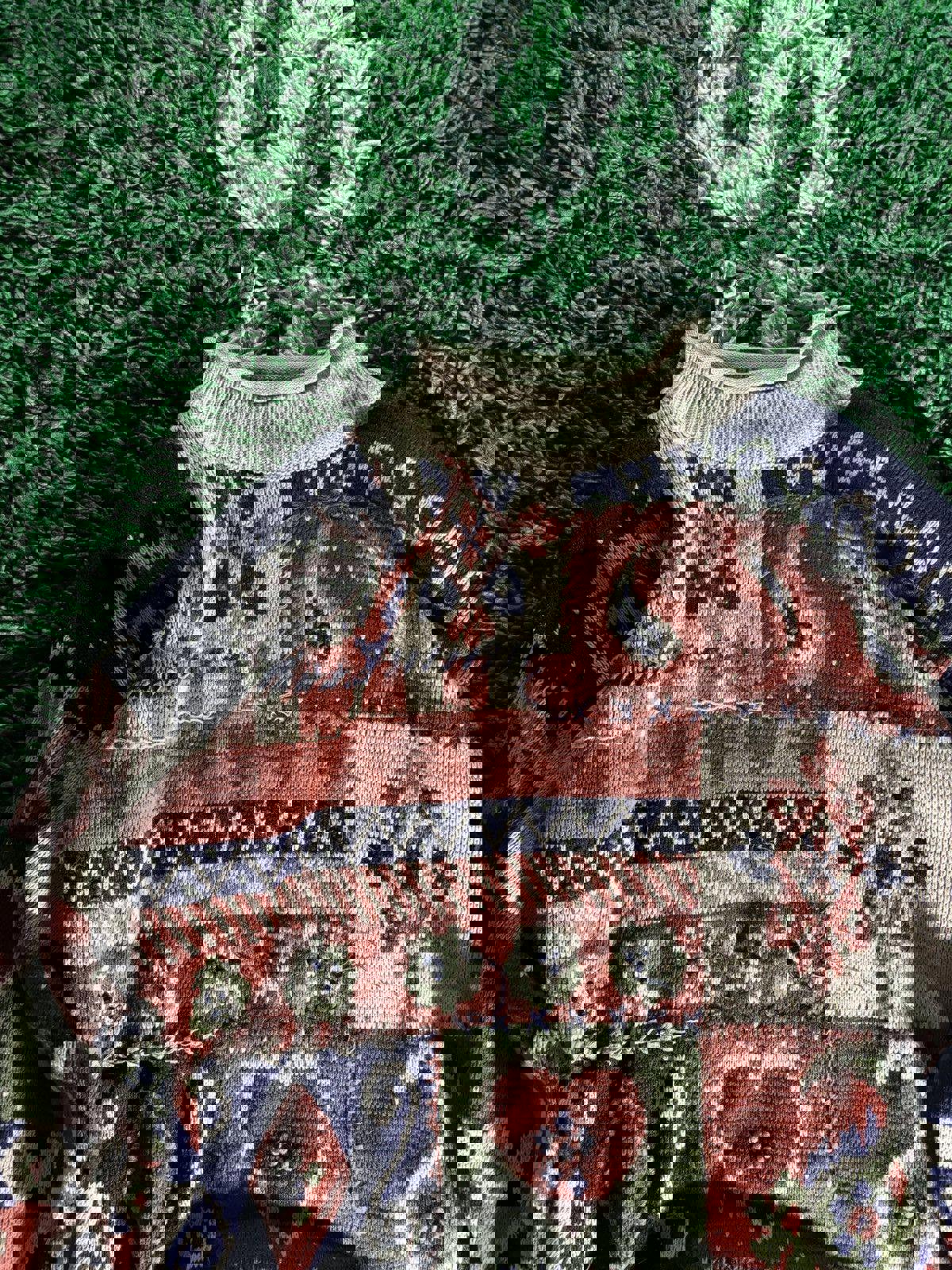 Vintage Abstract Hearts Pullover