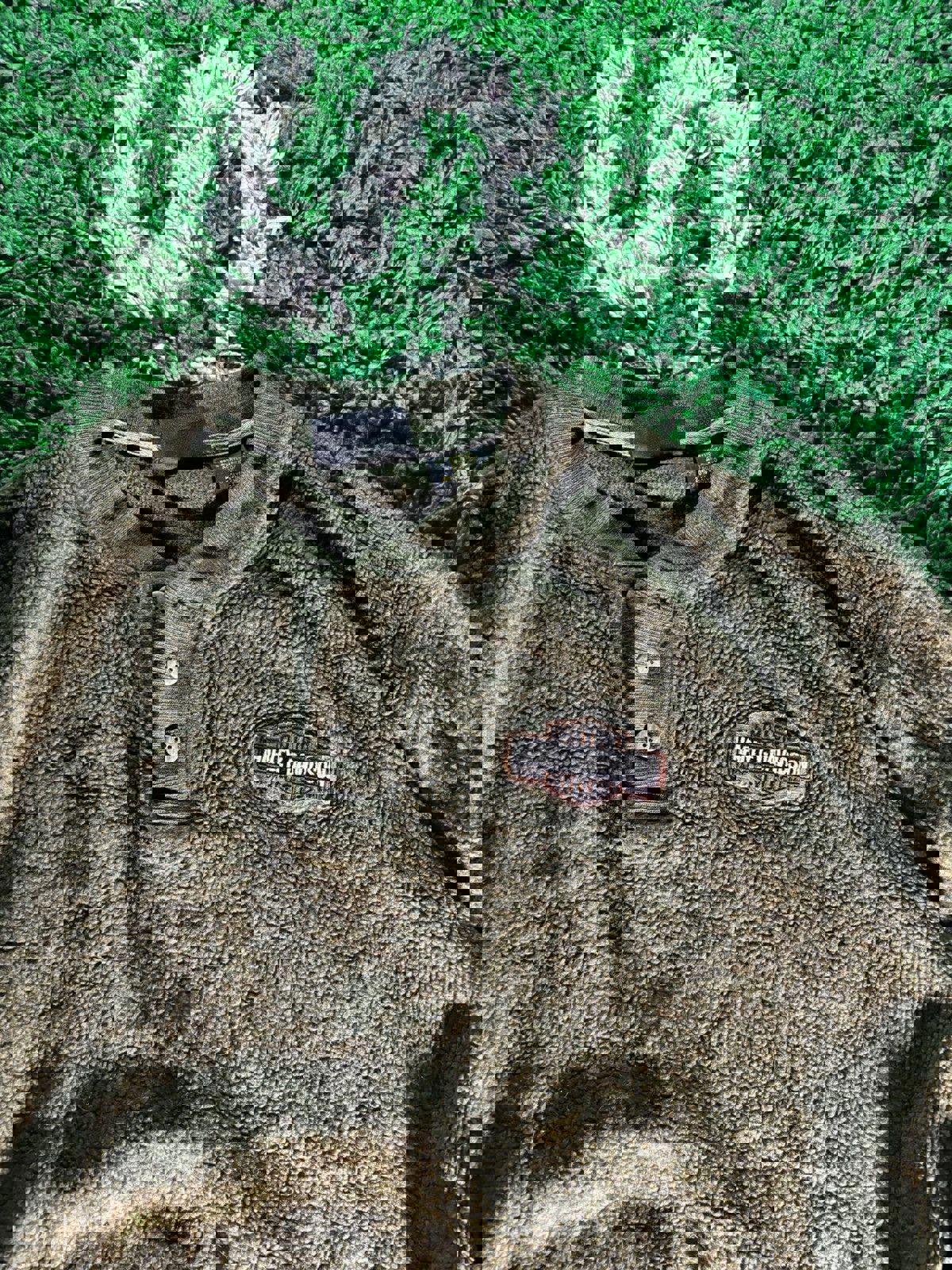 Vintage Harley Davidson Quarter-Button Pullover