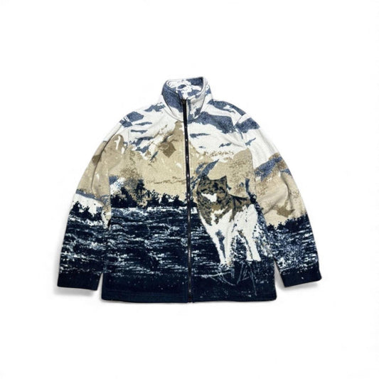 Vintage Atlas Wolf Fleece Zip-Up Jacket
