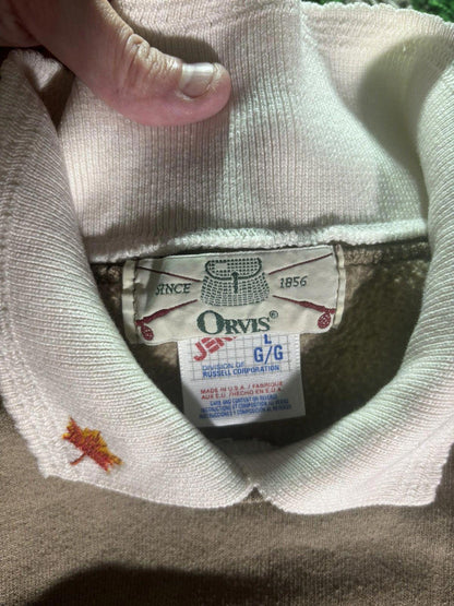Vintage Orvis Jerzees Morning Sun Collared Pullover