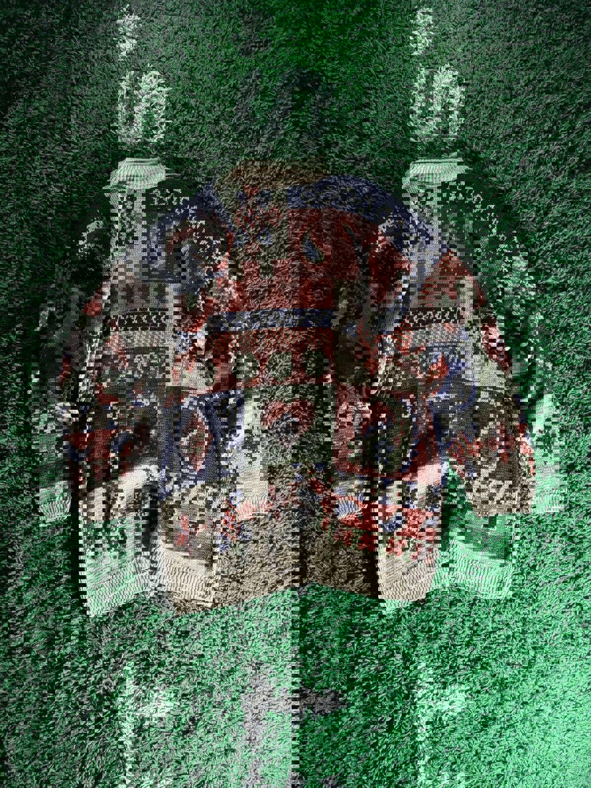 Vintage Abstract Hearts Pullover